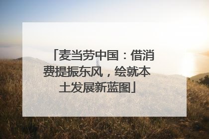 麦当劳中国：借消费提振东风，绘就本土发展新蓝图