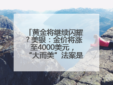 黄金将继续闪耀？美银：金价将涨至4000美元，“大而美”法案是关键！
