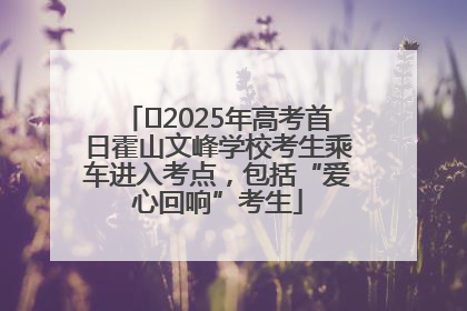 ﻿2025年高考首日霍山文峰学校考生乘车进入考点，包括“爱心回响”考生