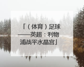 （体育）足球——英超：利物浦战平水晶宫