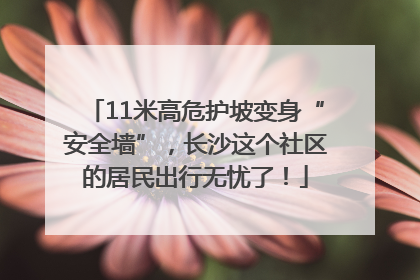 11米高危护坡变身“安全墙”，长沙这个社区的居民出行无忧了！