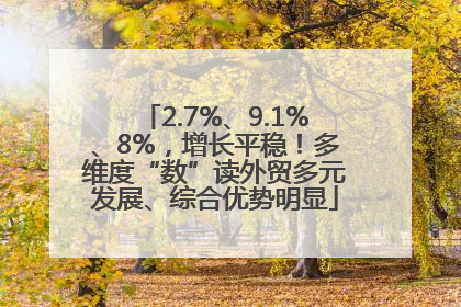2.7%、9.1%、8%，增长平稳！多维度“数”读外贸多元发展、综合优势明显