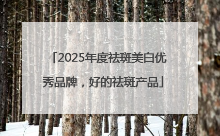 2025年度祛斑美白优秀品牌，好的祛斑产品