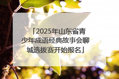 2025年山东省青少年成语经典故事会聊城选拔赛开始报名