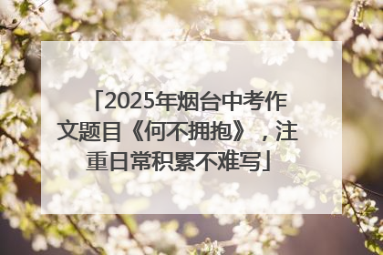 2025年烟台中考作文题目《何不拥抱》，注重日常积累不难写