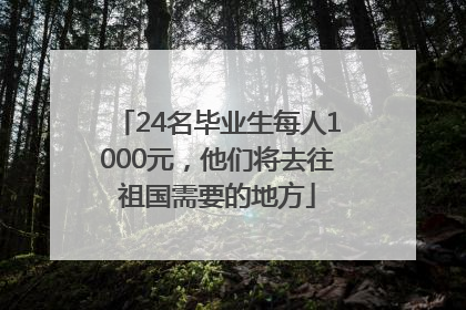 24名毕业生每人1000元，他们将去往祖国需要的地方