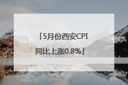 5月份西安CPI同比上涨0.8%