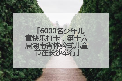 6000名少年儿童快乐打卡，第十六届湖南省体验式儿童节在长沙举行