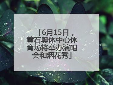 6月15日，黄石奥体中心体育场将举办演唱会和烟花秀