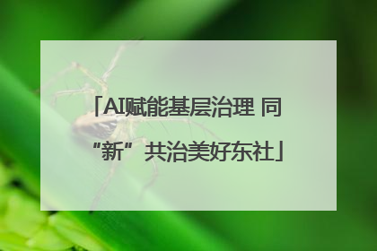 AI赋能基层治理 同“新”共治美好东社